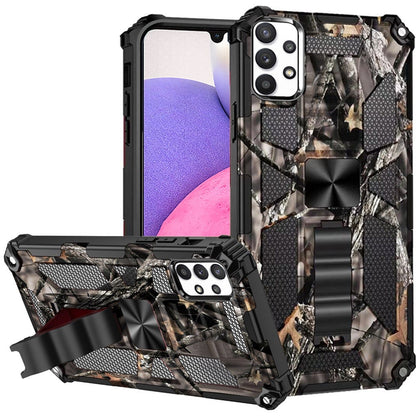For Samsung Galaxy A33 5G Heavy Duty Hybrid Camouflage [Military Grade] Rugged Protective Fit Magnetic Car Mount Stand  Phone Case Cover