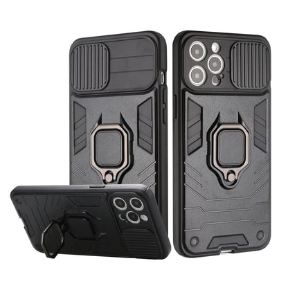 For Samsung Galaxy A32 5G Kickstand Hybrid with Slide Camera Protector, Built-in 360° Rotate Ring Stand Magnetic PC & TPU Bumper  Phone Case Cover