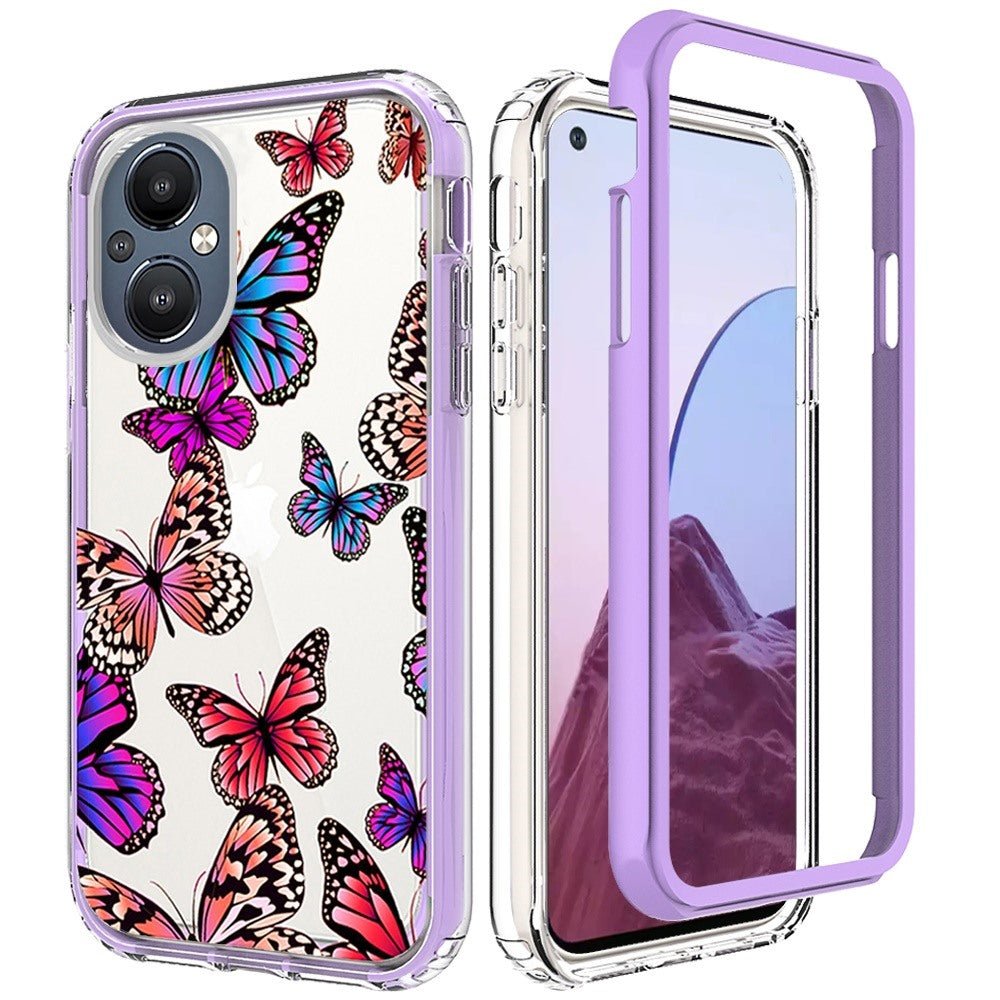 For OnePlus Nord N20 5G Beautiful Design 3 in 1 Hybrid Triple Layer Armor Hard Plastic PC Rubber TPU Shockproof Frame  Phone Case Cover