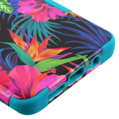 For Samsung Galaxy S10 5G (6.7") Hybrid Three Layer Hard PC Shockproof Heavy Duty TPU Rubber Anti-Drop Hibiscus Tropical Flowers Phone Case Cover