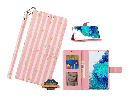 For AT&T Fusion Z, Motivate Design Wallet Case ID Money Credit Card Holder Leather Folio Pocket Flip Pouch & Strap  Phone Case Cover