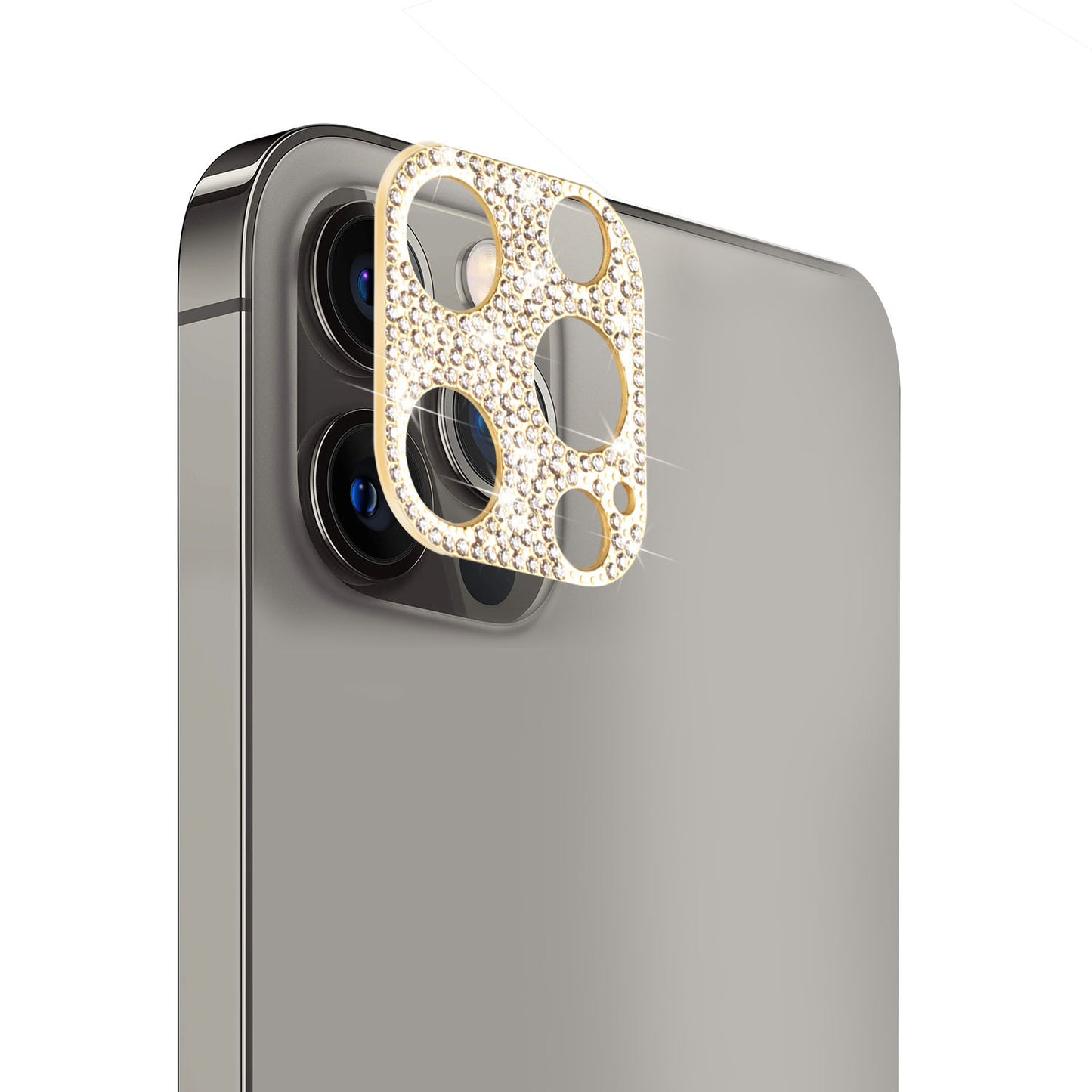 For Apple iPhone 14 (6.1") Camera Lens Zinc Alloy With Diamond Bling Glitter Lens Protective Camera Decoration Gold
