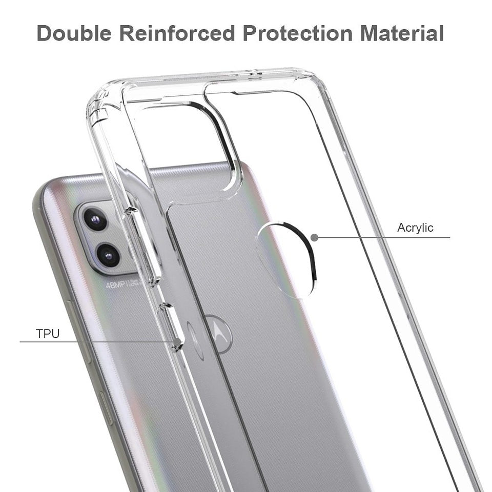 For OnePlus 10T 5G Hybrid Crystal Clear Transparent Shock-Absorption Bumper with TPU + Hard PC Back Frame  Phone Case Cover