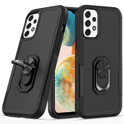 For Samsung Galaxy A23 5G Hybrid Rugged Hard Drop-Proof 3 Layer Protection Military Grade Armor with Metal Ring Stand  Phone Case Cover