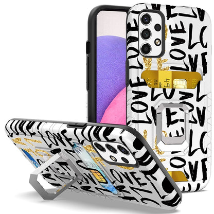 For Samsung Galaxy A33 5G Wallet Case Designed with Credit Card ID Holder & Stand Kickstand Ring Heavy Duty Hybrid Armor  Phone Case Cover