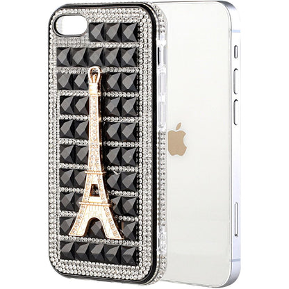 For Apple iPhone SE 2022 /SE 2020/8/7 Fashion Luxury 3D Bling Diamonds Rhinestone Jeweled Ornament Crystal Hybrid Hard  Phone Case Cover
