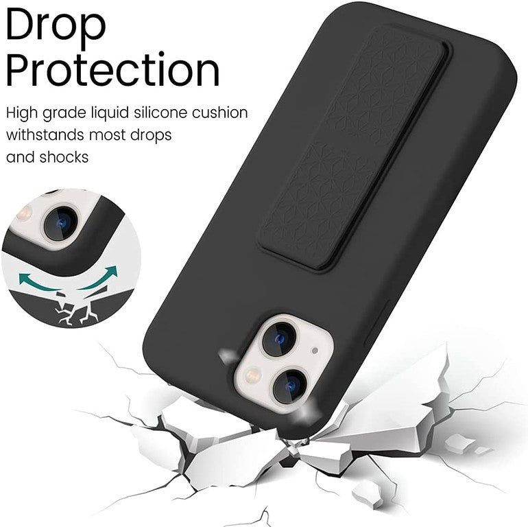 For Apple iPhone 14 /Plus Pro Max Leather Back Foldable Kickstand Hand Strap Stand Hybrid Heavy Duty Shockproof  Phone Case Cover