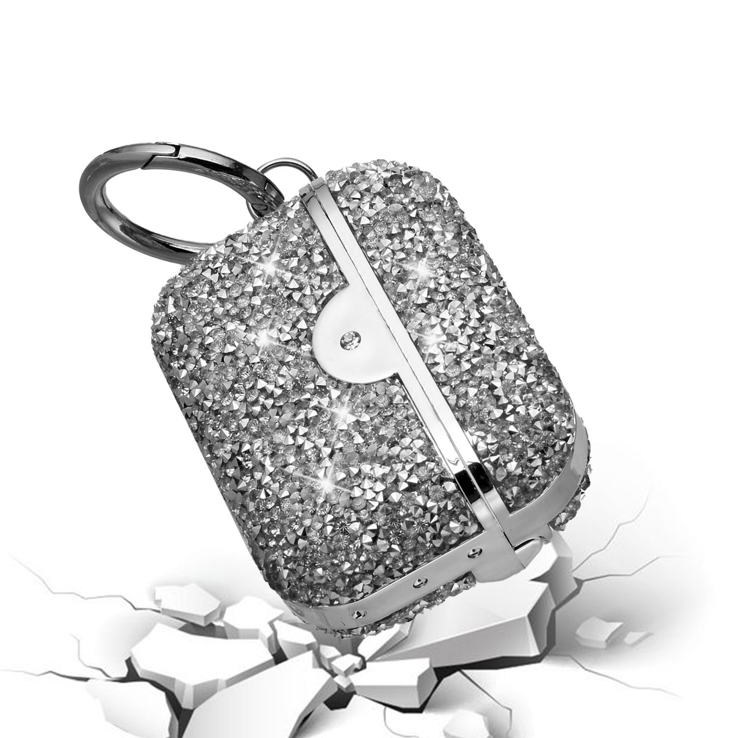 For Apple AirPods 2 & 1 Sparkly Diamond Shockproof Protective Premium Bling Rhinestone Glitter Skin with Hook Charging Cases Hard Carrying  Phone Case Cover