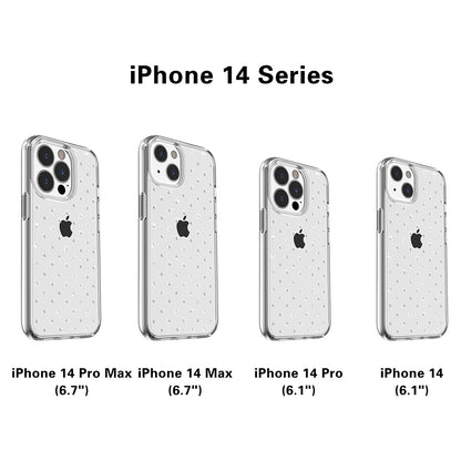 For Apple iPhone 14 Plus (6.7") Clarity Diamond Bling Sparkle Hybrid Hard PC Shell & Soft TPU Shock-Absorption Bumper Clear Phone Case Cover