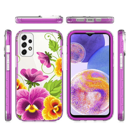 For Samsung Galaxy A23 5G Beautiful Design Hybrid Triple Layer Armor Hard PC Rubber Shockproof Frame  Phone Case Cover