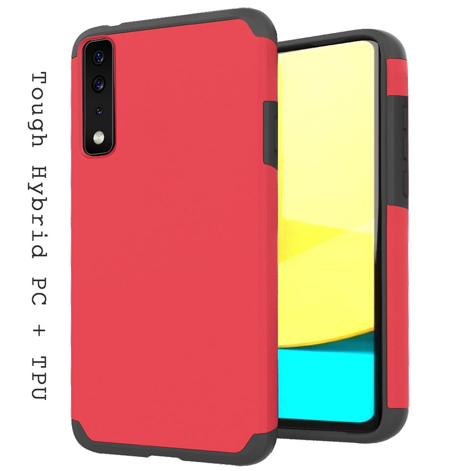 For Samsung Galaxy A73 5G Slim Corner Protection Shock Absorption Hybrid Dual Layer Hard TPU Rubber Armor Defender Red Phone Case Cover