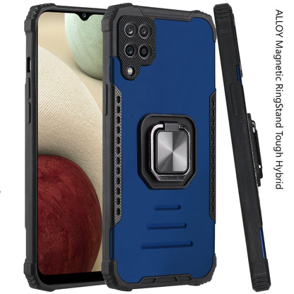 For Samsung Galaxy A12 5G Hybrid with Stand Magnetic Ring Kickstand Bumper Shockproof Armor Heavy Duty Military Grade Hard  Phone Case Cover