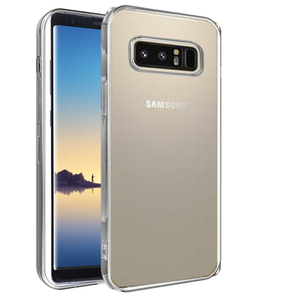For Samsung Galaxy Note 8 Hybrid Transparent TPU Rubber Silicone Simple Basic Minimalistic Gel Shockproof Protective Back Clear Phone Case Cover