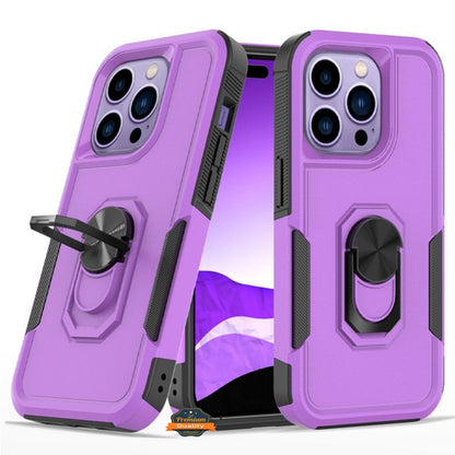 For Apple iPhone 14 /Plus Pro Max Heavy Duty Hybrid Rugged 2in1 Shockproof Protective with Magnetic Ring Stand Holder  Phone Case Cover