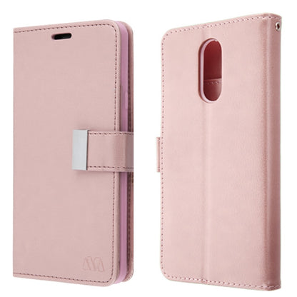 For LG Stylo 4 / Stylo 4 Plus PU Leather Wallet with Credit Card Holder Storage Folio Flip Pouch Stand Rose Gold Phone Case Cover