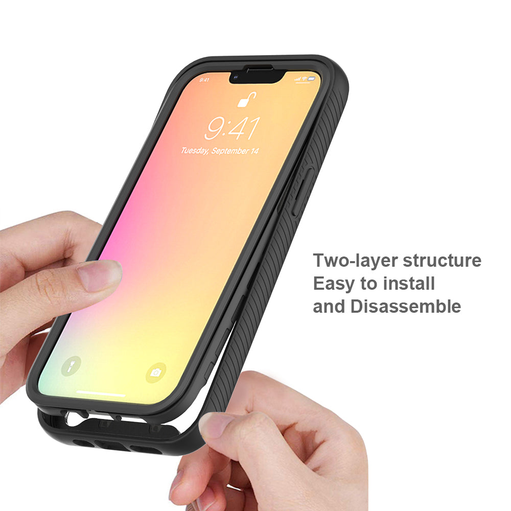 For Apple iPhone 13 /Pro Max Mini Hybrid Clear Shockproof Dual Layer Protection Hard Rugged PC and Soft TPU Silicone Bumper Frame Back  Phone Case Cover