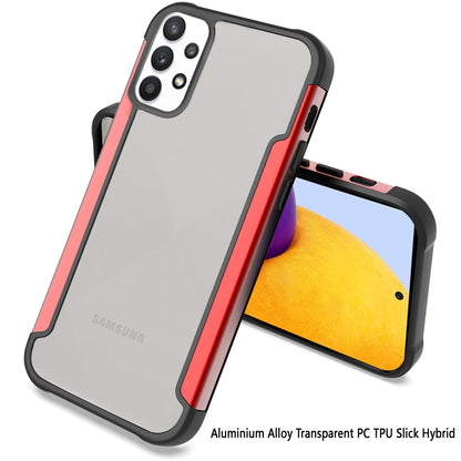 For Samsung Galaxy A73 5G Hybrid Aluminum Alloy Metal Clear Transparent Back PC TPU Bumper Frame Shockproof  Phone Case Cover