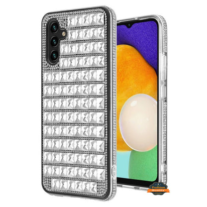 For Samsung Galaxy S22 Diamonds Sparkle 3D Crystal Glitter Bling Shiny Rhinestone Hybrid Bumper Hard Protective  Phone Case Cover