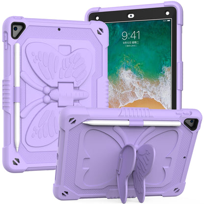 Case for Apple iPad Air 4 / iPad Air 5 / iPad Pro (11 inch) Butterfly Wings Kickstand 3in1 Tough Hybrid with Pencil Holder Heavy Duty Rugged Shockproof Full Protective Purple Tablet Cover