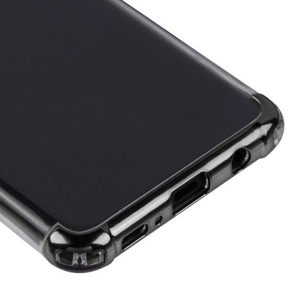 For Samsung Galaxy S10E Slim Hybrid Transparent Rubber Gummy Hard PC Silicone Electroplating Protective Clear / Black Phone Case Cover