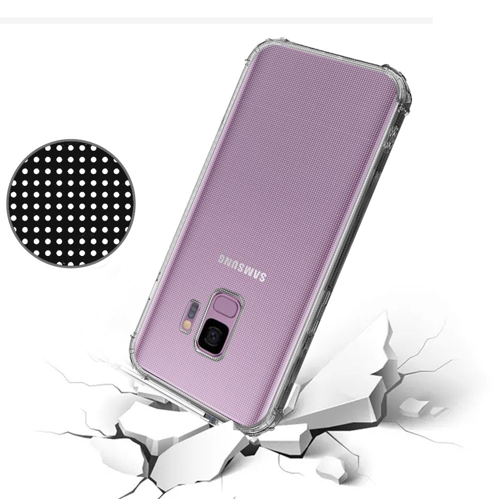 For Samsung Galaxy S9 Hybrid Transparent Thick Pure TPU Rubber Silicone 4 Corners Gel Shockproof Protective Slim Back Clear Phone Case Cover