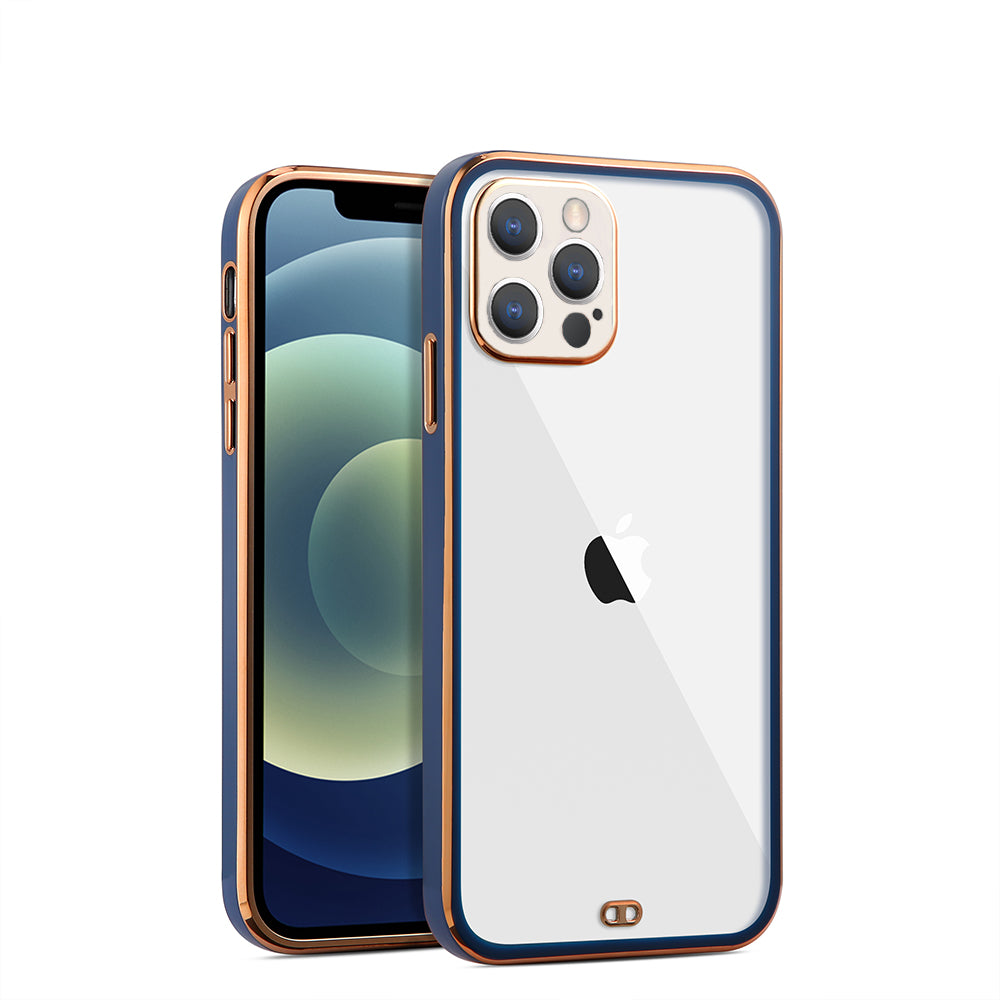 For Apple iPhone 13 /Pro Max Hybrid PC Bumper Plating with Raised Camera Protection Shockproof Slim Frame TPU Protective  Phone Case Cover