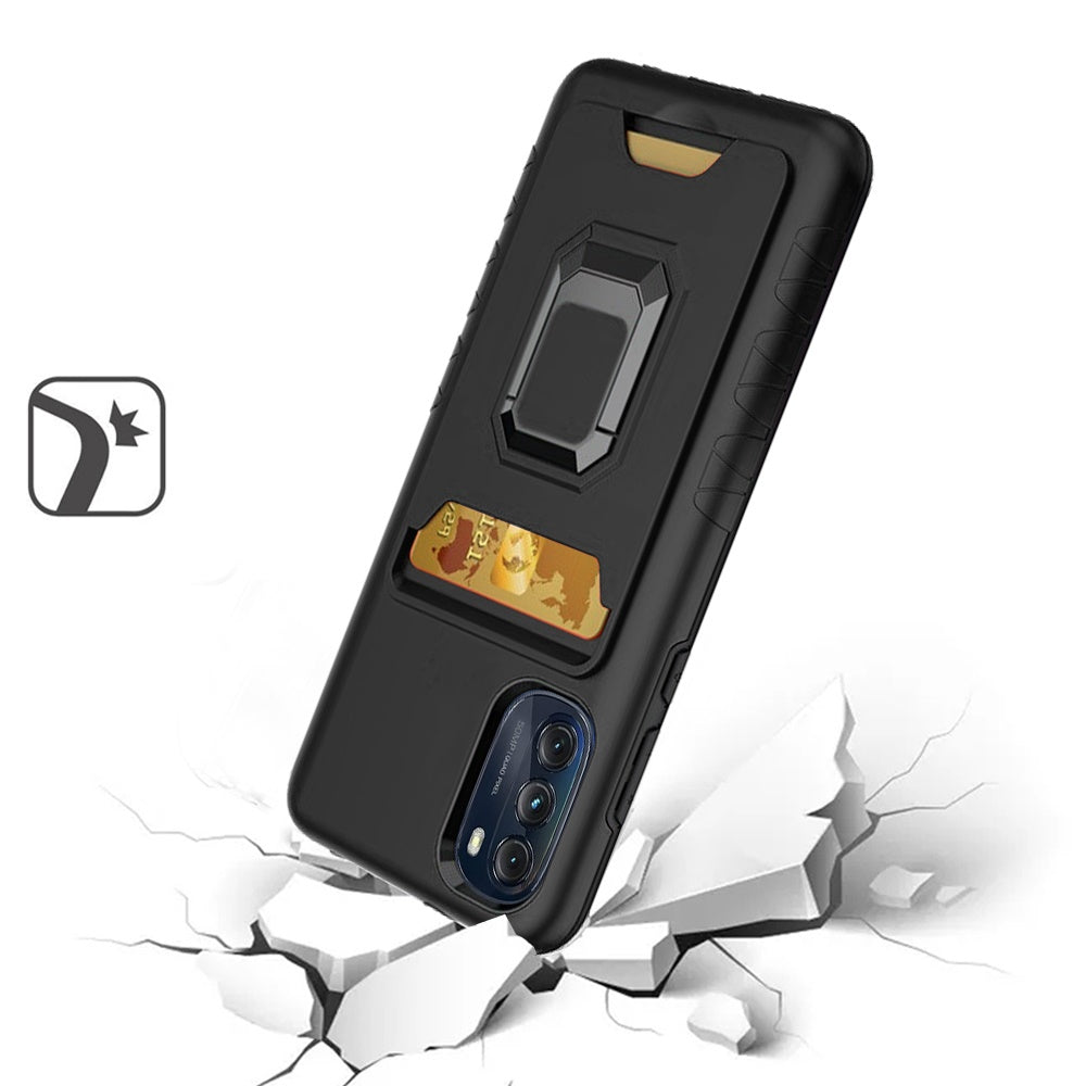 For Motorola Moto G Stylus 5G 2022 Wallet Case with Credit Card Slot Holder & Magnetic Stand Kickstand Ring Hybrid Armor  Phone Case Cover