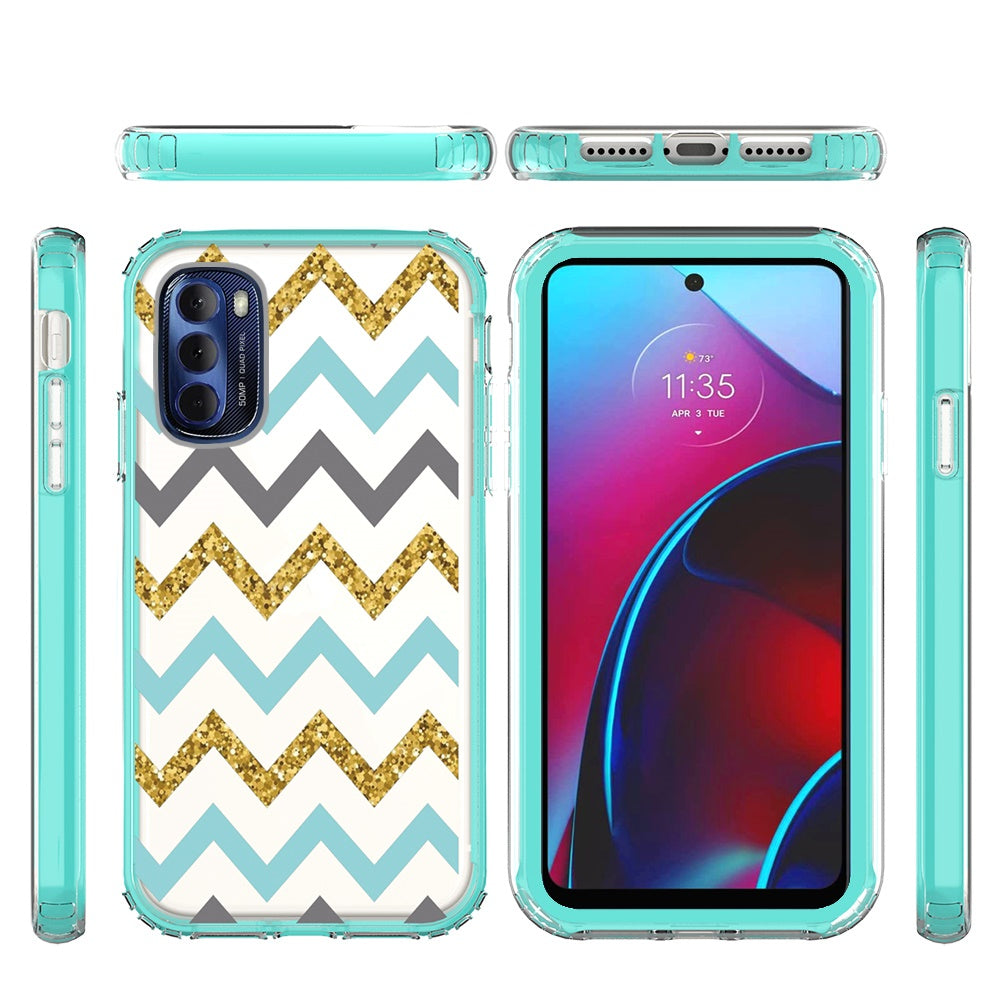 For Motorola Moto G Stylus 2022 4G Beautiful Design 3in1 Hybrid Armor Hard PC Rubber TPU Shockproof Protective Frame  Phone Case Cover