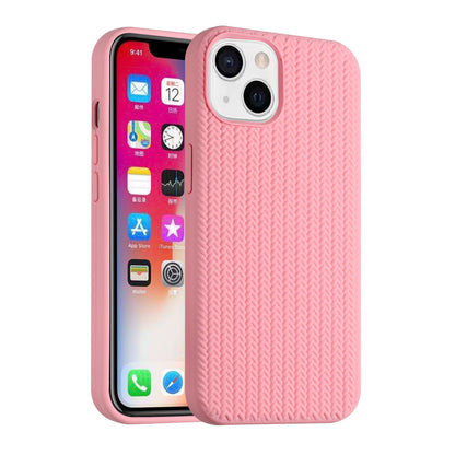 For Apple iPhone 13 (6.1") Ultra Thin Silicone Rubber Stripe Woven Design Pattern Hybrid TPU Gel Rugged Drop Protection  Phone Case Cover