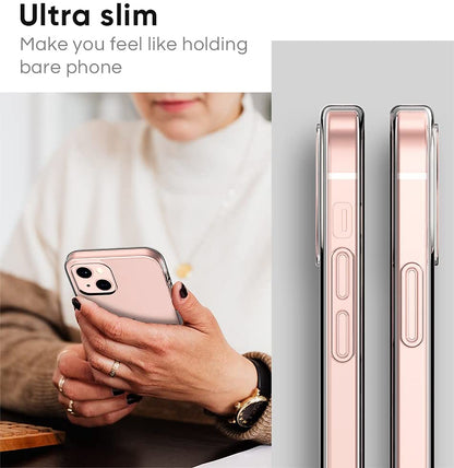 For Apple iPhone 13 Pro Max (6.7") Transparent Gummy Acrylic TPU Hybrid Cushion Rigid Shock Protection Rubber Bumper Hard Back Clear Phone Case Cover