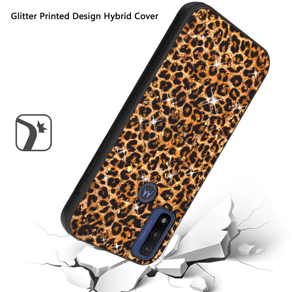 For Motorola Moto G Power 2022 Printed Design Pattern Hybrid with Glitter Sparkle Bling Slim Fit Hard TPU Shockproof Protective  Phone Case Cover