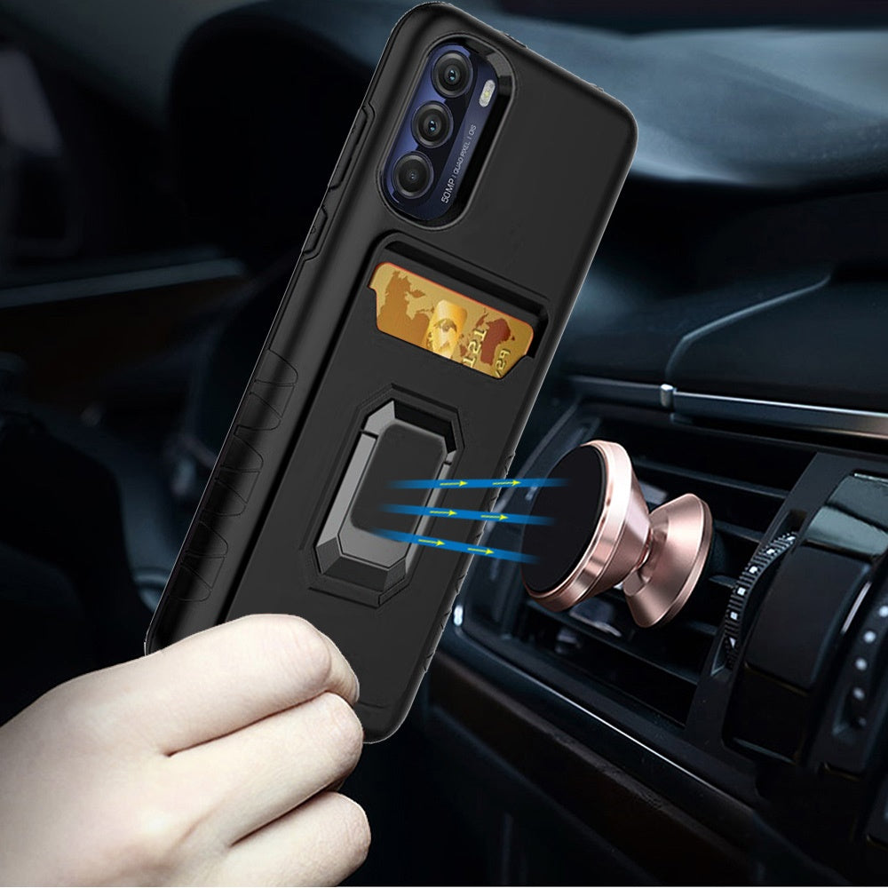 For Motorola Moto G Stylus 5G 2022 Wallet Case Designed with Credit Card Holder & Kickstand Ring Heavy Duty Hybrid  Phone Case Cover