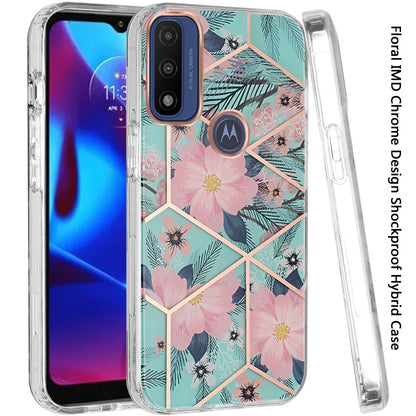 For Motorola Moto G Pure /G Power 2022 Fashion Floral IMD Design Flower Hybrid Protective Hard Rubber TPU Slim Back Shockproof  Phone Case Cover