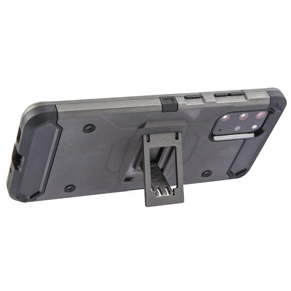 For Samsung Galaxy S10 5G (6.7") Hybrid Armor with Belt Clip Holster Kickstand & Screen Protector Hard PC Shockproof Gray Phone Case Cover