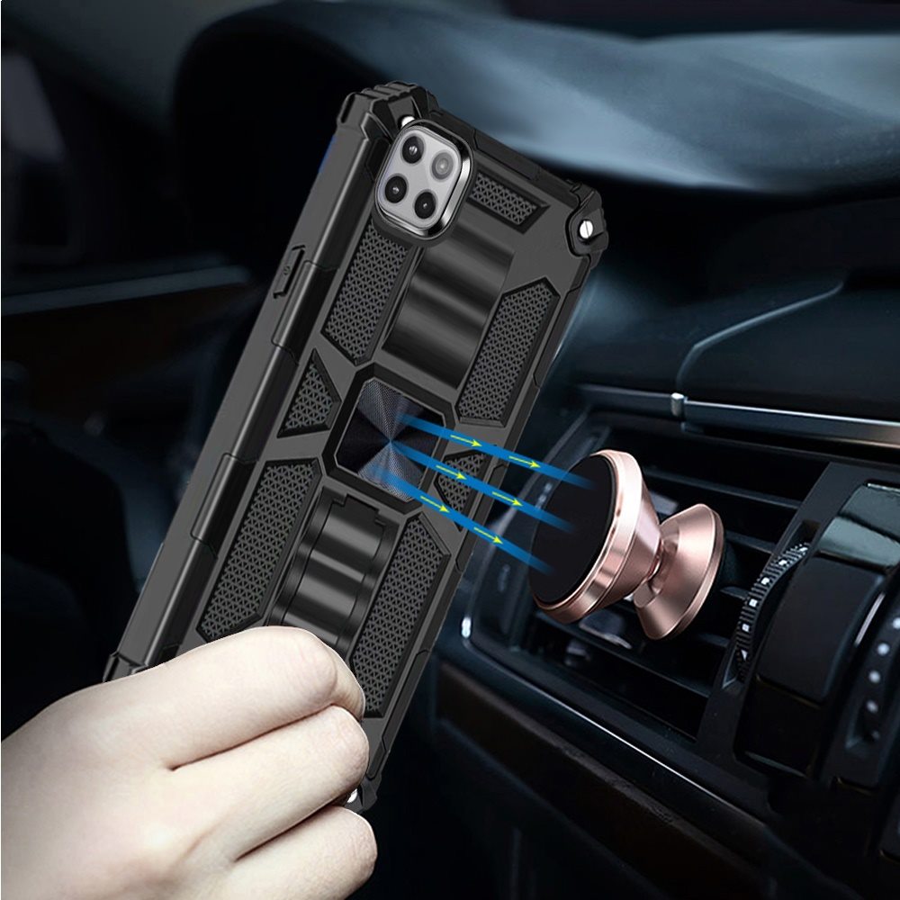 For Boost Mobile Celero 5G Heavy Duty Stand Hybrid Shockproof [Military Grade] Rugged Protective with Built-in Kickstand Fit Magnetic Car Mount  Phone Case Cover