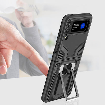 For Samsung Galaxy Z Flip 3 5G Shockproof [Military-Grade] with Metal Magnetic Kickstand, Hybrid Rugged TPU Heavy Duty  Phone Case Cover