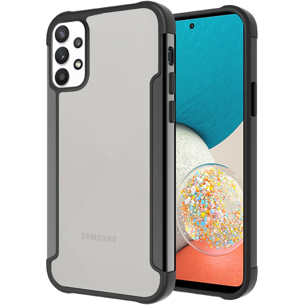 For Samsung Galaxy A53 5G Hybrid Aluminum Alloy Metal Clear Transparent Back PC TPU Bumper Frame Armor Shockproof  Phone Case Cover