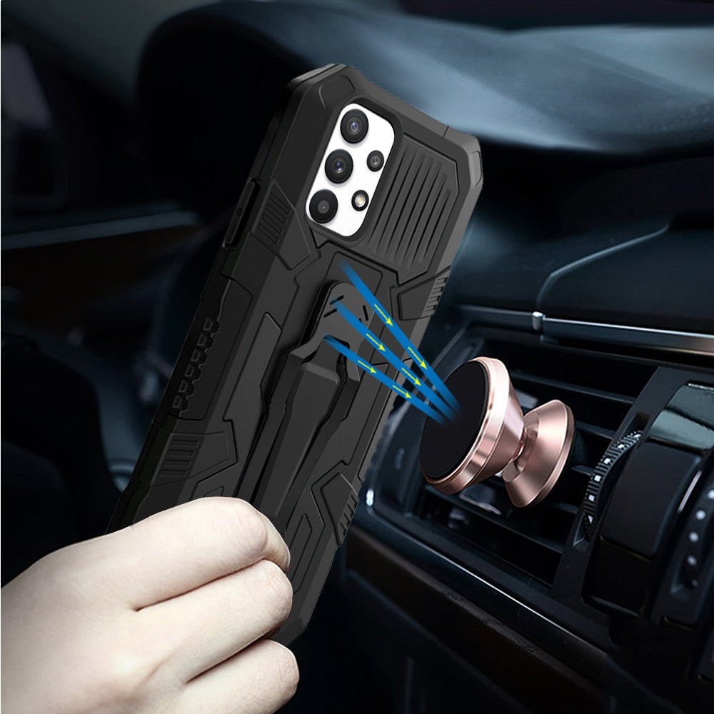 For Samsung Galaxy A33 5G Rugged Heavy Duty Dual Layers Hybrid Shockproof Protective Shell with Built in Clip Holder & Kickstand  Phone Case Cover
