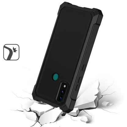 For AT&T Maestro 3 Matte Finish Hybrid Thick Shell Guard Shockproof Dual Layer Hard PC + TPU Bumper Frame Armor  Phone Case Cover