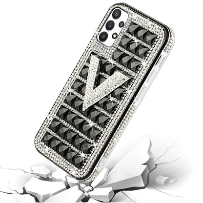 For Apple iPhone 12 Pro Max (6.7") Fashion Luxury 3D Bling Diamonds Rhinestone Jeweled Ornament Shiny Crystal Hybrid Hard  Phone Case Cover