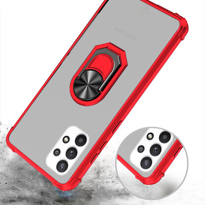 For Samsung Galaxy A33 5G Clear Silicone Shockproof Hybrid Protection Cover Transparent TPU with Magnetic Ring Kickstand  Phone Case Cover