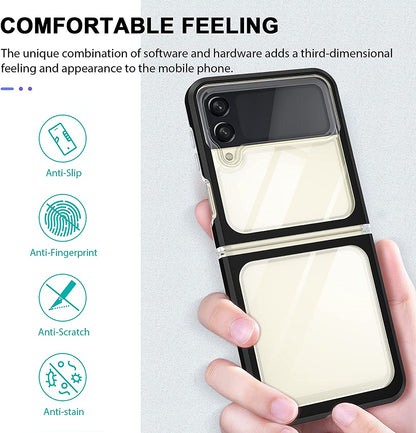 For Samsung Galaxy Z Flip 4 5G Clear Crystal Transparent Shock Absorption Hybrid Slim Hard PC Anti-Scratch Shell Protective  Phone Case Cover