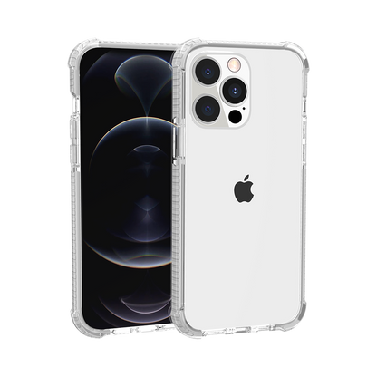 For Apple iPhone 13 Pro (6.1") Slim Hybrid Transparent Rubber Gummy Gel Hard PC Silicone TPU Color Bumper Frame  Phone Case Cover