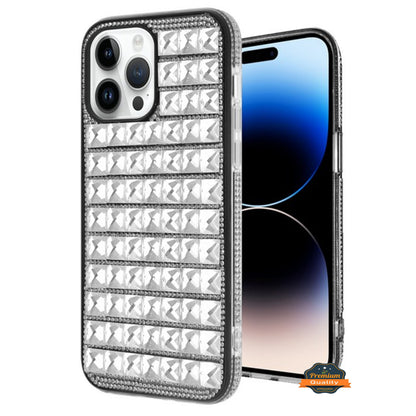 For Apple iPhone 14 /Plus Pro Max Diamonds Sparkle 3D Crystal Glitter Bling Shiny Rhinestone Hybrid Protective  Phone Case Cover