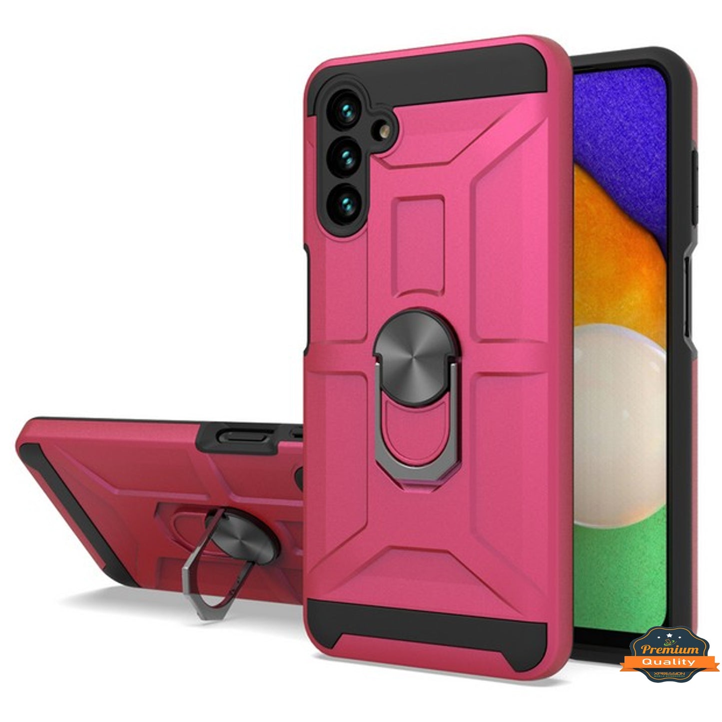 For Samsung Galaxy A13 5G Hybrid Ring Stand [360° Rotatable Ring Holder Magnetic Kickstand] Shockproof Hard Rubber TPU  Phone Case Cover