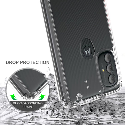 For Motorola Moto G Power 2022 Hybrid Transparent Clear Acrylic Back Hard PC & Soft TPU Full Protective Bumper Shock-Absorb  Phone Case Cover