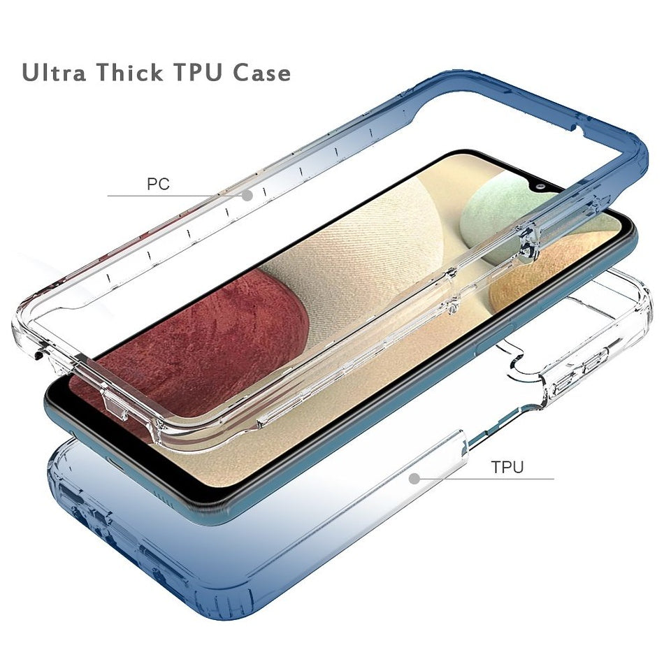For Samsung Galaxy A33 5G Dual Layer Hybrid Clear Gradient Two Tone Transparent Shockproof Rubber Hard Protective Frame  Phone Case Cover