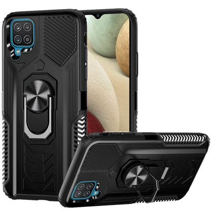 For Samsung Galaxy A12 5G Military Grade Hybrid Heavy Duty 2 in 1 Protective Hard PC and Soft Silicone with Ring Stand Holder  Phone Case Cover
