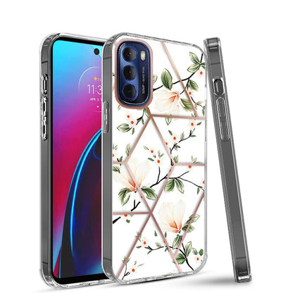 For Motorola Moto G Stylus 2022 4G Fashion Art Floral IMD Design Beautiful Flower Pattern Hybrid PC Rubber Hard Back  Phone Case Cover