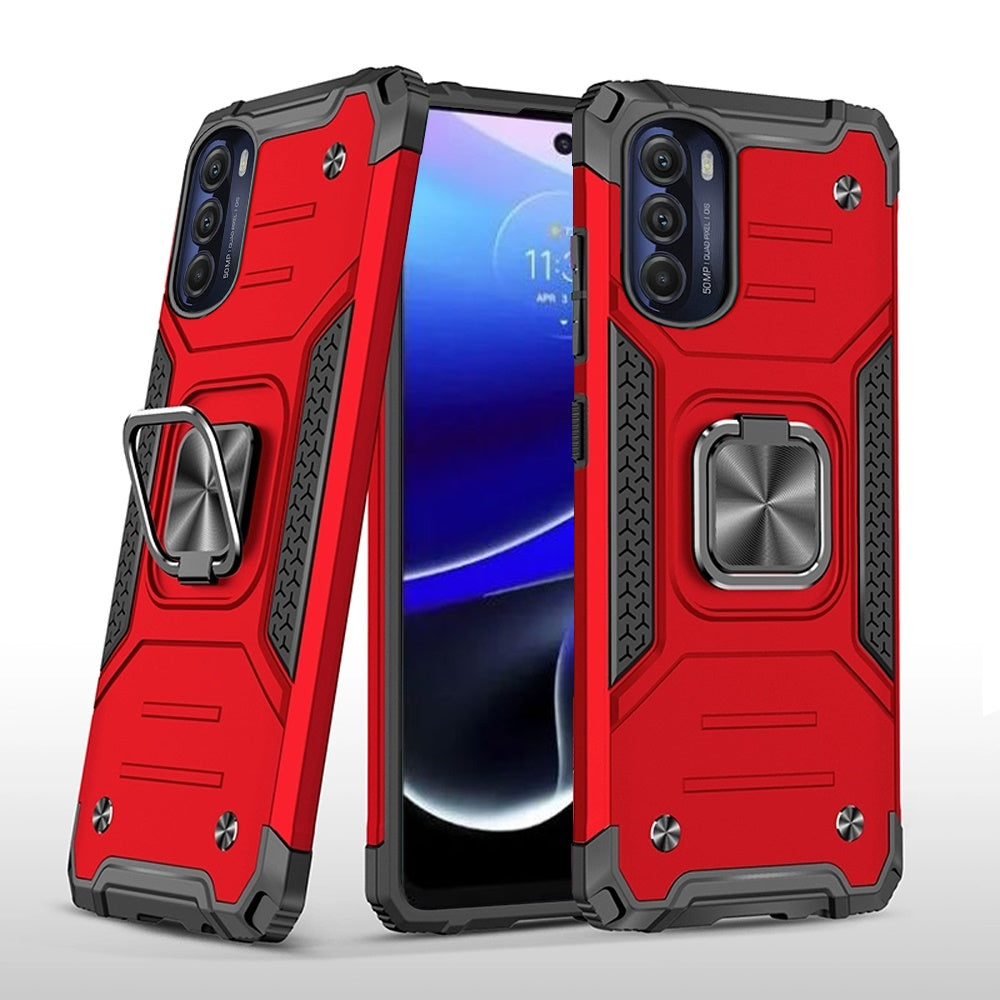 For Motorola Moto G Stylus 5G 2022 Armor Hybrid with Ring Holder Kickstand Shockproof TPU Heavy-Duty Rugged Dual Layer  Phone Case Cover